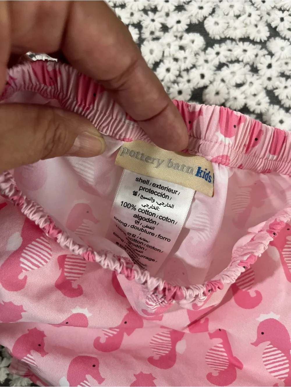 Pottery Barn Seahorse Swim Diaper Cover • Pink • Bloomers